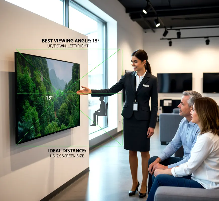 Best seating position for  led TV