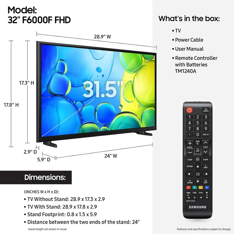 Samsung 32-Inch Class Full HD F6000 Smart TV