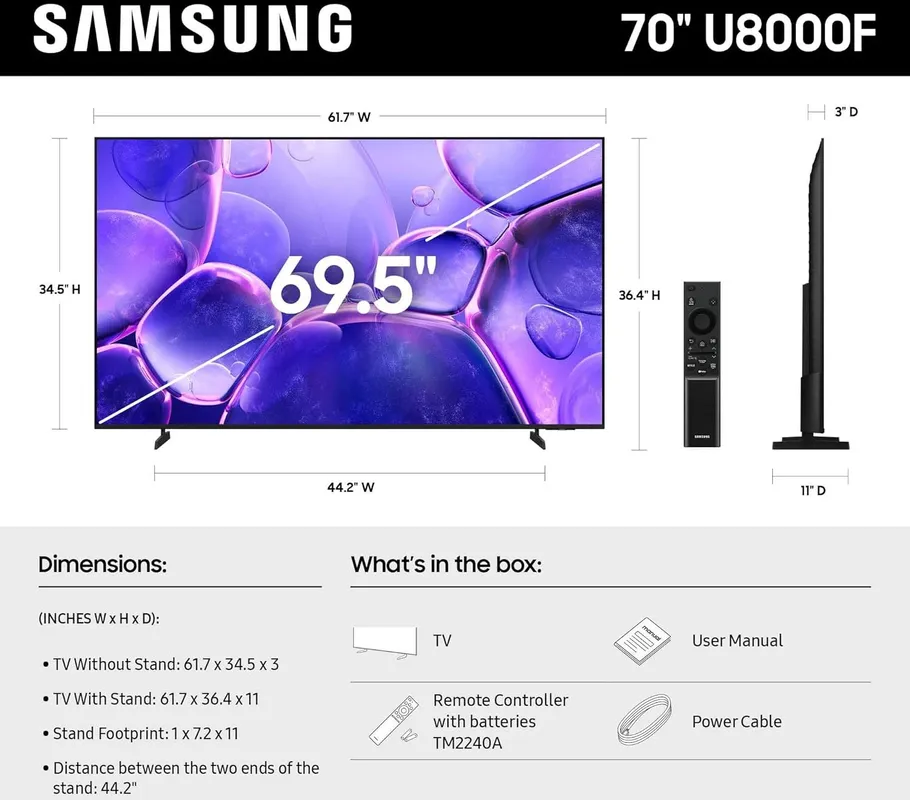 Samsung 70-Inch Class Crystal UHD U8000F
