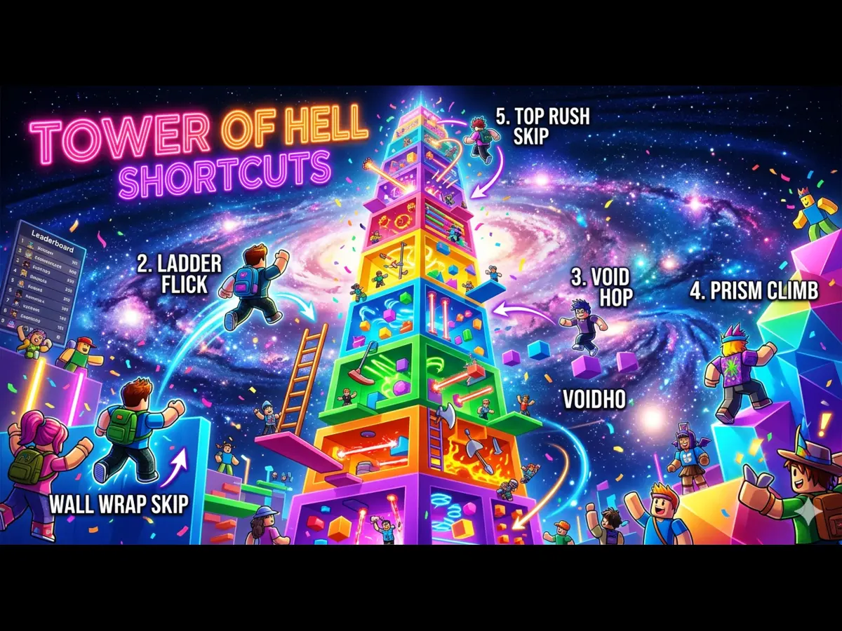 roblox tower of hell shortcuts